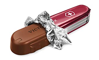 Victorinox Knife Set Made Of Gysi Swiss Chocolate - 5 Realisic Chocolate Swiss Army Knives (4.94 OZ)