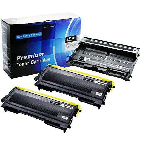 E-Z Ink (TM) Compatible Black Toner & Drum Unit Replacement For Brother TN-350 DR-350 (2 Toners & 1 Drum Unit)