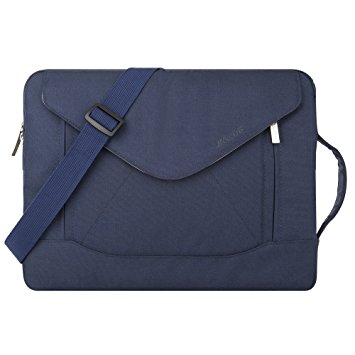 Mosiso Envelope Nylon Fabric Sleeve Case Cover Bag with Shoulder Strip for 11-11.6 Inch MacBook Air, Laptop, Ultrabook Netbook Tablet, Blue