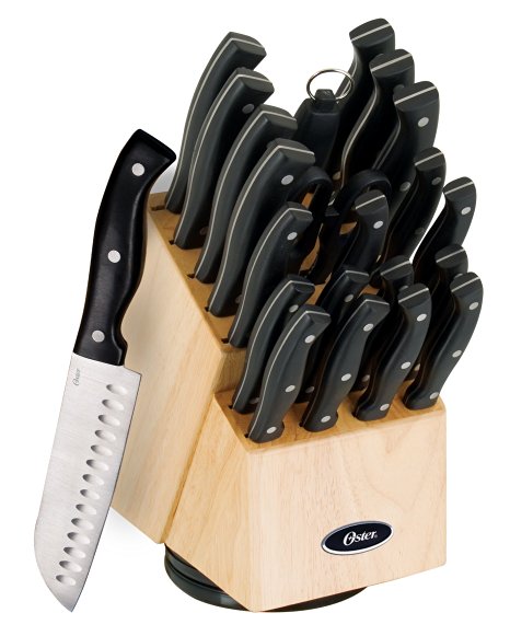 Oster 70555.22 Winsted 22-Piece Cutlery Swivel Block Set, Brushed Satin