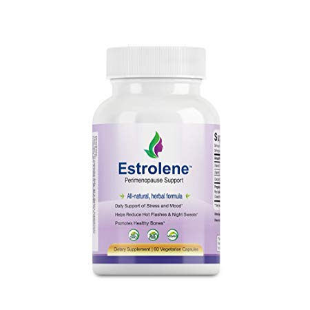 ESTROLENE Perimenopause Relief - Natural Supplement for Women Going Through Menopause Transition - Helps with Hot Flashes & Night Sweats, Fatigue, Mood Swings & Anxiety - 60 Capsules