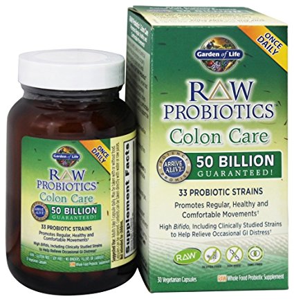 Garden of Life - Raw Probiotics Colon Care 33 Probiotic Strains - 30 Vegetarian Capsules