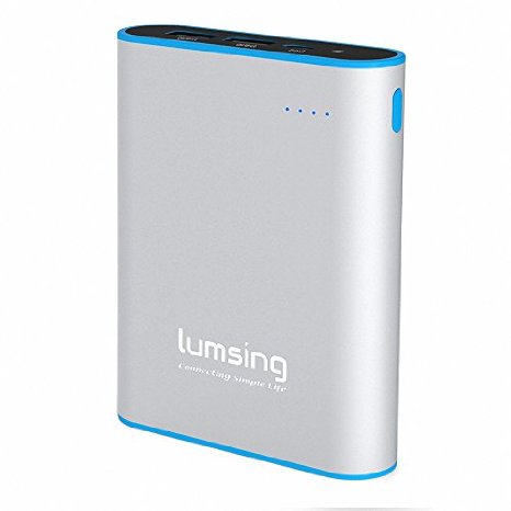 Lumsing Grand Series A1 Plus Dual USB Power Bank 13400mAh Portable Charger for iPhone iPad Samsung Galaxy and other Android Phone and TabletSilvery
