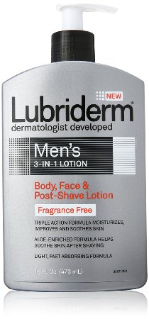 Lubriderm Lubriderm Men's 3in1 Lotion, Body, Face and Postshave Lotion, Fragrance Free, 16 Ounce