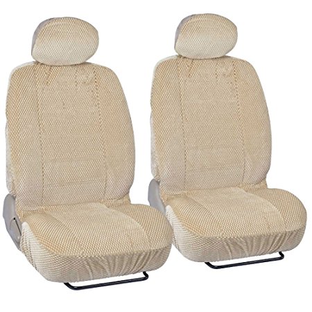 Scottsdale Seat Covers - Premium Cloth Front Pair 2pc For Car/SUV - Beige Tan