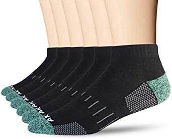 AKOENY Men's Athletic Low Cut Ankle Running Socks with Cushioned Sole (6-Pack)