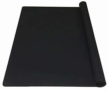 EPHome Extra Large Multipurpose Silicone Nonstick Pastry Mat, Heat Resistant Nonskid Table Mat, Countertop Protector, 23.6''15.75'' (XL, Black)