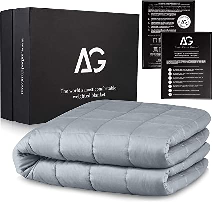 AG Weighted Blanket Heavy Blanket for Adults 12 lbs | 48'' x 78'', Cooling Blanket | Calming Weighted Blanket | Heavy Fleece Blanket, Luxury Cotton Material with Glass Beads