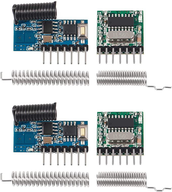 Dorhea 2Set 433Mhz RF Transmitter and Receiver Module Wireless 4 Channel Output Link Kit Remote Control for Remote Control Switch, Motorcycles, Sutomobile Anti-Theft Products, Home Security Products