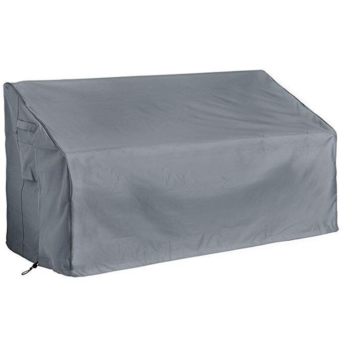 VonHaus Waterproof Large Garden Bench Cover - 'The Storm Collection' Premium Heavy Duty Breathable Fabric Protection for 3 Seater Benches (L160cm x D70cm x H60-88cm) - Slate Grey