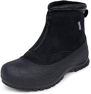 Nautica Mens Zipper Duck Boots Waterproof Shell Insulated Snow & Rain Boot