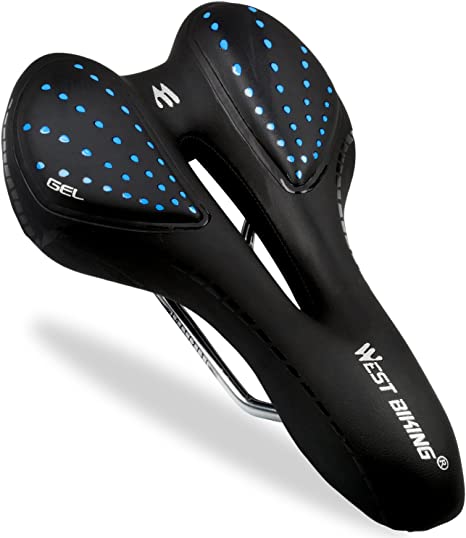 West Biking Ultralight Bike Saddle, Non-Slip Extra Comfort Water-Resistant Soft Bicycle Cushion with Breathable Design for Men Women Road BMX Cycling Seat