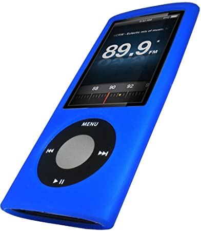 iGadgitz BLUE Silicone Skin Case Cover for Apple iPod Nano 5th Generation 5G (with Video Camera) 8GB & 16GB   Screen Protector & Lanyard