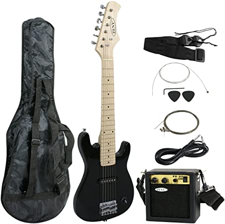 ZENY 30 inch Kids Electric Guitar with 5w Amp, Gig Bag, Strap, Cable, Strings and Picks Guitar Combo Accessory Kit (Black)