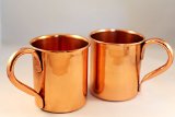 Set of 2 Copper Mugs for Moscow Mules - 15 oz size