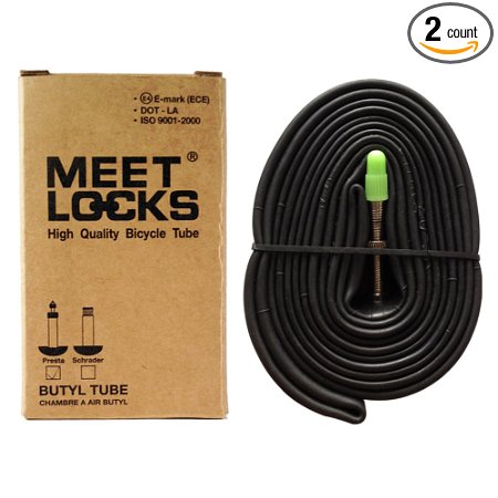 2Pcs or 4Pcs Pack 700x18-23C,Meetlocks® Road Bicycle Inner Tube, Full Thread Solid Brass Presta Valve Length 48mm,durable and Reliable for Road Cycling, Training and Commuting