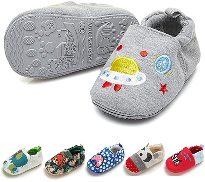 TIMATEGO Toddler Baby Boys Girls Shoes Non Skid Slipper Sneaker Moccasins Infant First Walker House Walking Crib Shoes(6-24 Months)