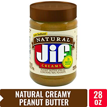 Jif Natural Creamy Peanut Butter Spread, 28 oz. – 7g (7% DV) of Protein per Serving, Smooth, Creamy Texture – No Stir Natural Peanut Butter