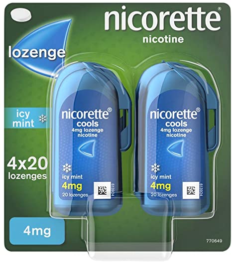 Nicorette Cools Lozenges - Nicotine Lozenges to Cool Your Cravings - A Nicotine Lozenge to Quit Smoking - 4mg, 80 Pack