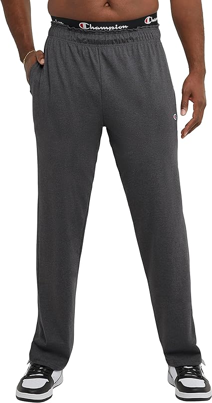 Champion mens Pants, Everyday Cotton, Lightweight Open-hem Lounge Pants for Men (Reg. Or Big & Tall)Track Pants