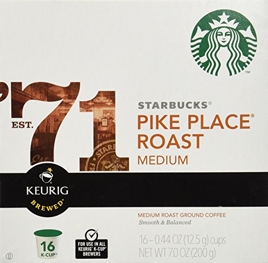 Starbucks Pike Place Torrefaction Roast, K-Cup for Keurig Brewers