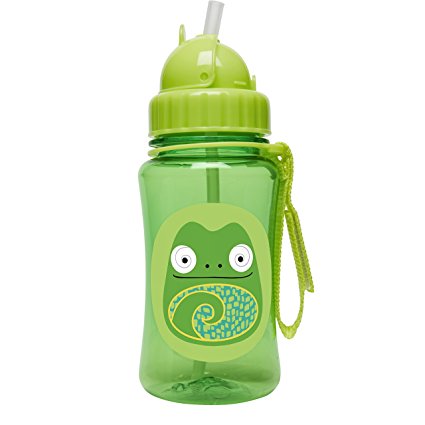 Skip Hop Zoo Straw Bottle, Holds 12 oz, Cody Chameleon