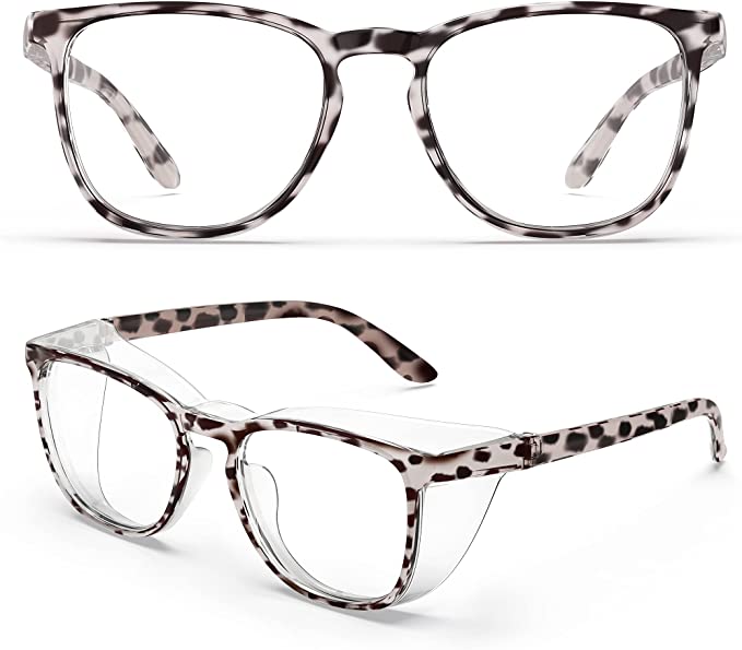 TOREGE Safety Goggles, Stylish Safety Glasses With Anti-Fog And Anti-Blue Light Lense,Light And Comfortable,Perfect Alternatives To Regular Protective Eyewear,Great Goggles For Nurses. (Leopard)