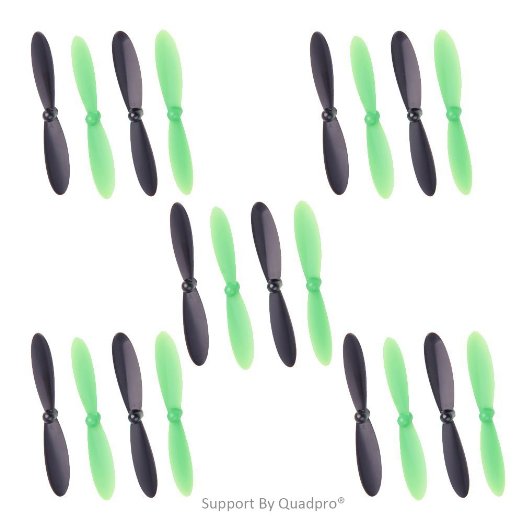 Quadpro Hubsan X4 H107c Rc Quadcopter Spare Parts H107-a36 Rotor Propellers Blades Black and Green 5 Sets