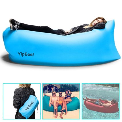 Inflatable Lounger Sofa Hammock - By Yipee - Outdoor Air Couch Waterproof Pool Beach Air Chair Sleeping Bag Bed Lazy Floating Hangout Eazy Furniture