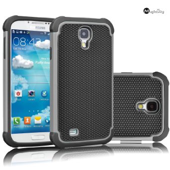 Galaxy S4 Case, MagicSky [2in1 Shield Series] Hybrid Case for Samsung Galaxy S4 Lightweight Colorful Slim with Rugged Silicone Inner / PC Hard Cover - Grey