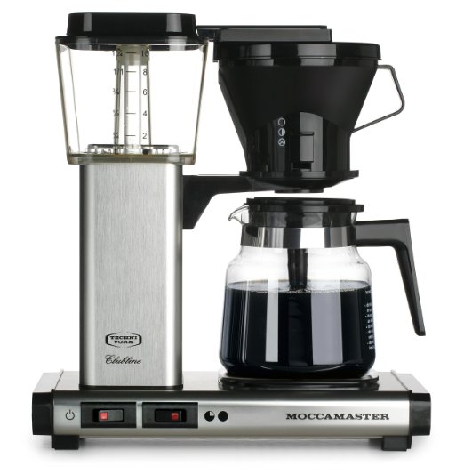 Moccamaster KB 741 10-Cup Coffee Brewer with Glass Carafe, Brushed Silver