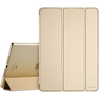 ProCase Apple iPad Case 9.7" 2017 - Ultra Slim Lightweight Stand Smart Case with Translucent Frosted Back Cover for 2017 New Apple iPad 9.7 Inch, With Auto Sleep/Wake Feature –Gold