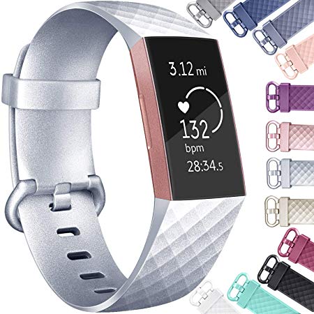 Vancle Bands Compatible with Fitbit Charge 3 for Women Men, Classic Sport Accessory Replacement Watch Wristband for Fitbit Charge 3 Special Edition and Fitbit Charge 3