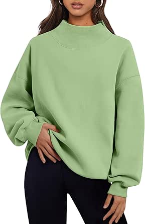 Trendy Queen Womens Oversized Sweatshirts Turtleneck Pullover Long Sleeve Hoodies Tops Fall Fashion Outfits 2024 Clothes