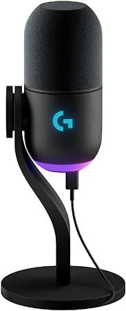 Logitech G Yeti GX Dynamic RGB Gaming Microphone with LIGHTSYNC, USB Mic for Streaming, Supercardioid, USB Plug and Play for PC/Mac - Black