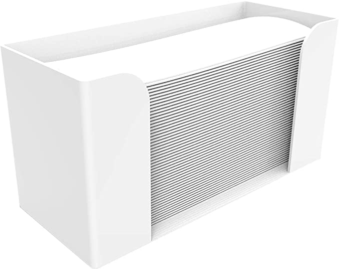 Cq acrylic Countertop Paper Towel Dispenser,Folded Paper Towel Holder,White Guest Towel Napkin Holder, Suitable for Z-fold, C-fold or Multi-Fold Paper Towels,Pack of 1