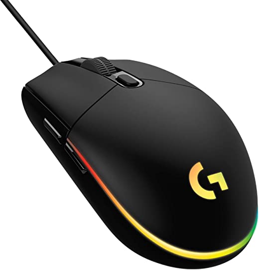 Logitech G102 Light Sync Gaming Mouse with Customizable RGB Lighting, 6 Programmable Buttons, Gaming Grade Sensor, 8 k dpi Tracking,16.8mn Color, Light Weight (Black)