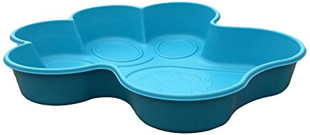 One Dog One Bone BPP02 Paw Shaped Dog Pool Made with Heavy Duty Truck Bed Liner Material Flexes like a paw for easy draining, Small, Blue