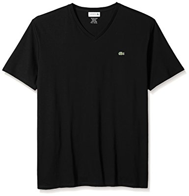 Lacoste Men's Short Sleeve V Neck Pima Jersey T-Shirt