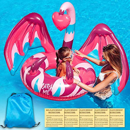 GiBot Pool Inflatable Float Raft,Bachelorette Party Pool Float with Unique Imp Wings Decorations, Swimming Ring and Quick-Fill Valves Blow Up Summer Pool Raft Lounge for Kids and Adults (Huge Size)