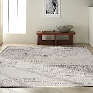 Calvin Klein Rush Ivory Beige 8' x 10' Area Rug, Modern, Abstract, Easy Cleaning, Non Shedding, Bed Room, Living Room, Dining Room, Kitchen (8x10)