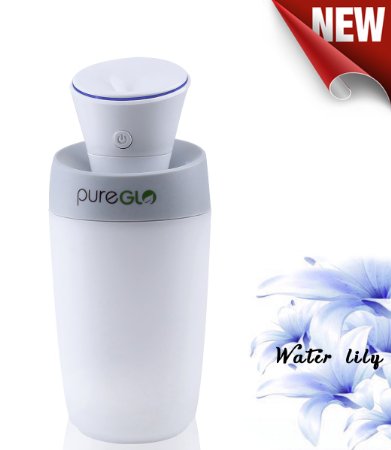 pureGLO 250ML Ultrasonic Cool Mist Humidifier - Mini USB Travel Air Humidifier Purifier - Portable Small Quiet Personal Humidifier for Car Office Baby Room Desktop with Water Bottle(White)