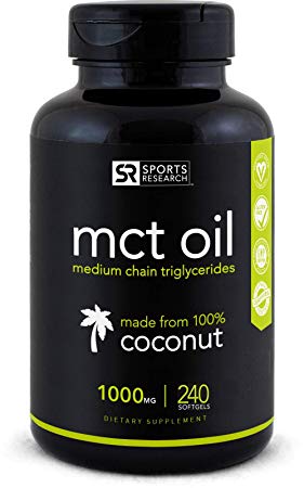 Coconut MCT Oil (Medium Chain Triglycerides) 240 Softgels ~ Keto Fuel for The Brain & Body ~ Non-GMO, Gluten & Dairy Free