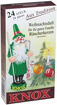 KNOX Christmas Scented Incense Cones, 24 Pack, Made in Germany