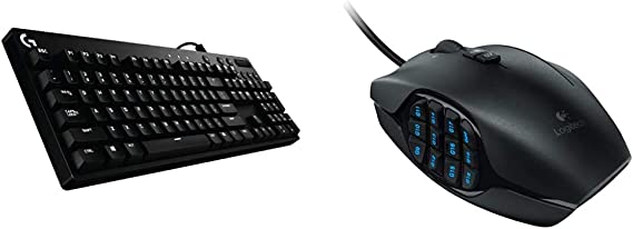 Logitech G610 Orion Red Backlit Mechanical Gaming Keyboard & G600 MMO Gaming Mouse, RGB Backlit, 20 Programmable Buttons