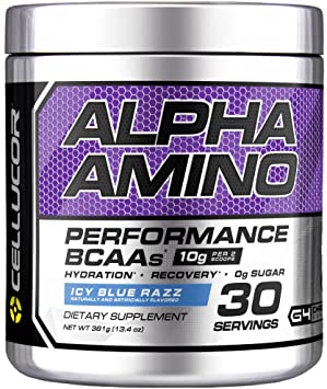 Cellucor Alpha Amino EAA & BCAA Powder | Branched Chain Essential Amino Acids   Electrolytes | ICY Blue Razz | 30 Servings