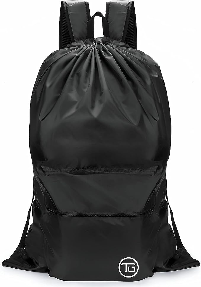 TG XL Laundry Backpack | 20" x 30" inches | Heavy-Duty Water-Resistant Laundry Bag for Dorm Room| Fully Padded Adjustable Straps | Chest Strap | Multiple Storage Space
