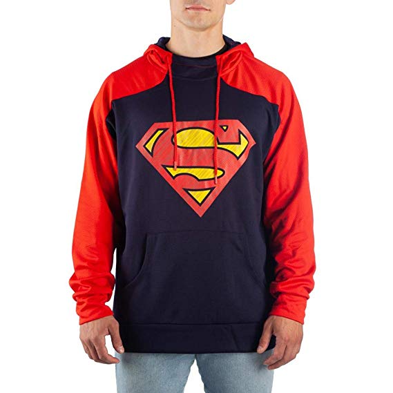 Bioworld Superman Pullover Hoodie Superman Apparel - Superman Clothing Superman Hoodie Superman Gift