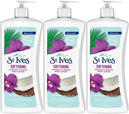 St. Ives Softening Body Lotion Coconut & Orchid Extract 21 oz (Pack of 3)