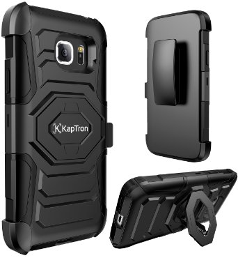 S7 Active Case,Galaxy S7 Active Case, KaptronTM Full Body Protective Rugged Dual Layer Holster Case With Kickstand and Belt Clip for Samsung Galaxy s7 Active (Black)